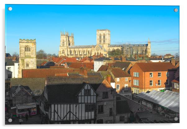 York Minster View Acrylic by Alison Chambers