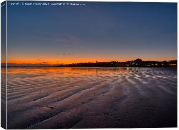 Sunrise at West Sands St. Andrews  Canvas Print by Navin Mistry