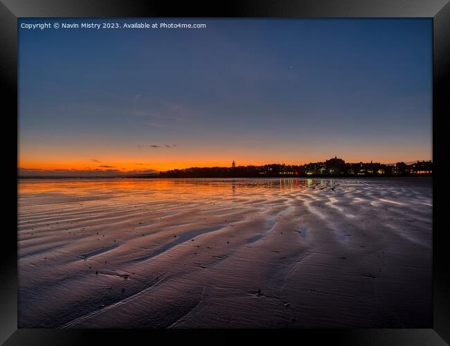 Sunrise at West Sands St. Andrews  Framed Print by Navin Mistry