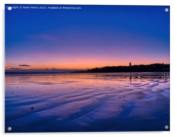Sunrise at West Sands St. Andrews  Acrylic by Navin Mistry