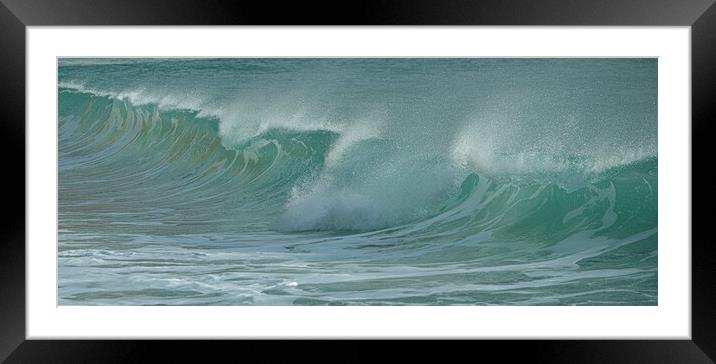 Cornwall waves Framed Mounted Print by kathy white