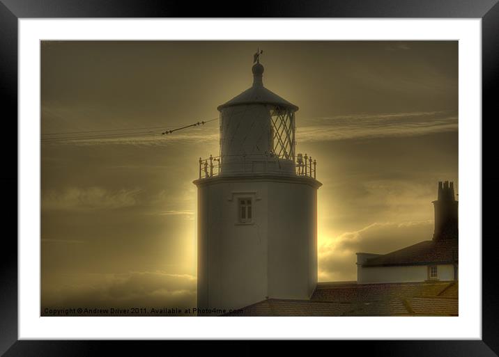 Solar Lighthouse Framed Mounted Print by Andrew Driver