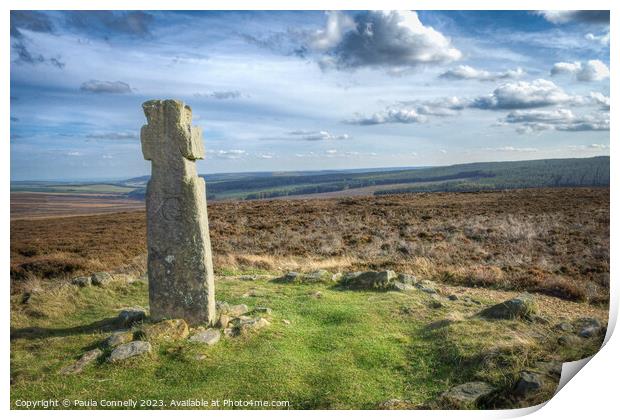 Lilla Cross on the North York Moors Print by Paula Connelly