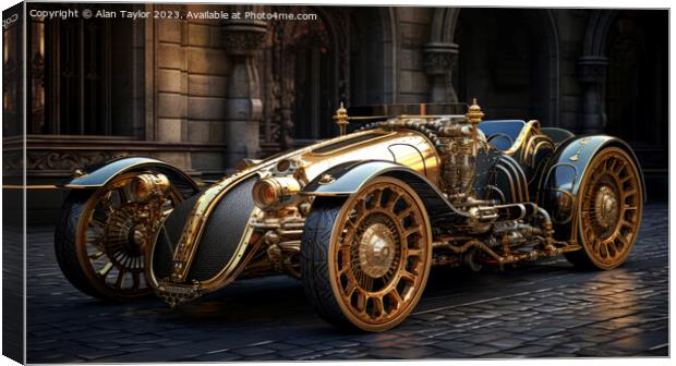 Steampunk Supercar Canvas Print by Alan Taylor