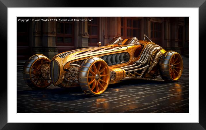 Steampunk Supercar Framed Mounted Print by Alan Taylor