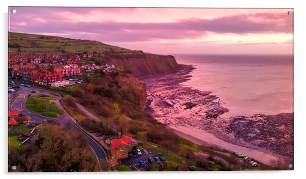 Robin hood's Bay Yorkshire Coast Acrylic by Tim Hill