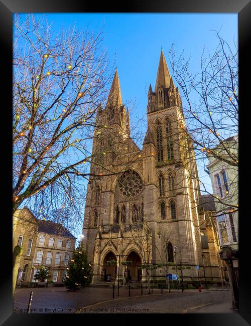 Truro Cathedral at Christmas Time Framed Print by Beryl Curran