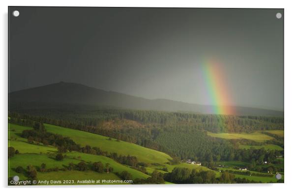 Moel Famau rainbow Acrylic by Andy Davis