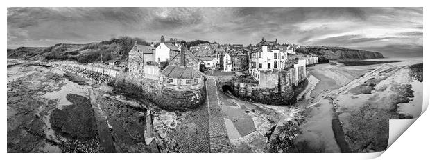 Robin Hood's Bay Black and White Panoramic Print by Tim Hill