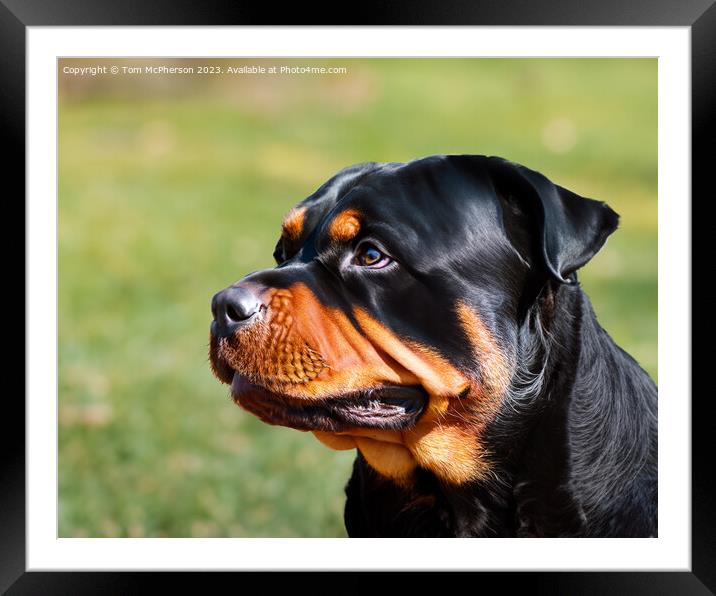 Rottweiler Framed Mounted Print by Tom McPherson