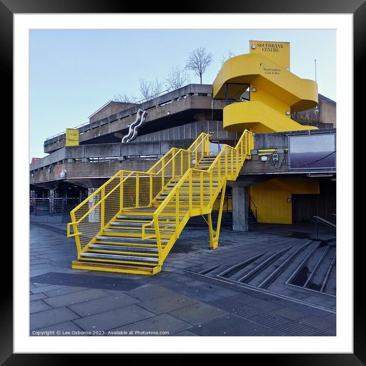 Yellow Staircase, South Bank Centre Framed Mounted Print by Lee Osborne