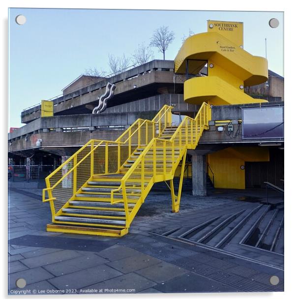 Yellow Staircase, South Bank Centre Acrylic by Lee Osborne