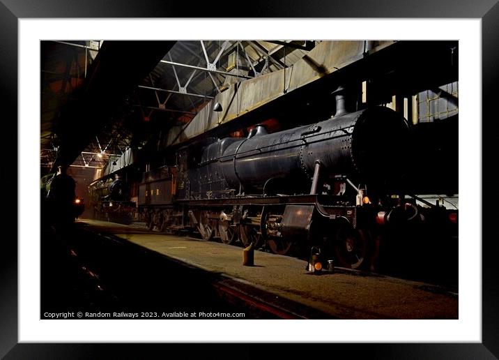 Loco shed at night Framed Mounted Print by Random Railways