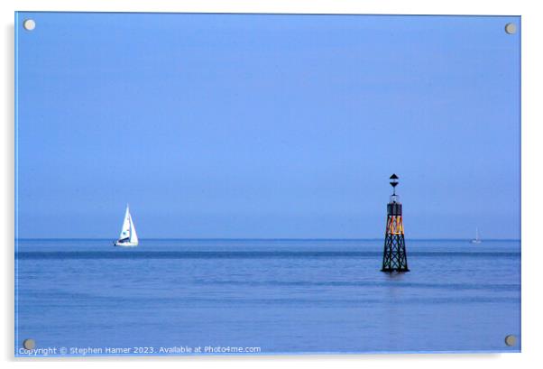 Sunday Sailing South Devon Acrylic by Stephen Hamer