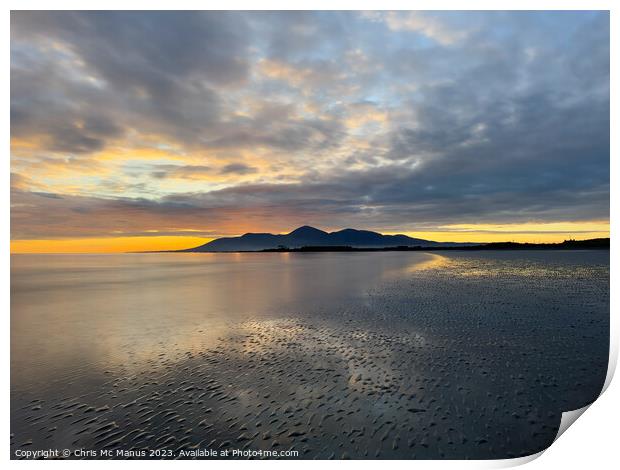 Glow of the Mourne Mountains  Print by Chris Mc Manus