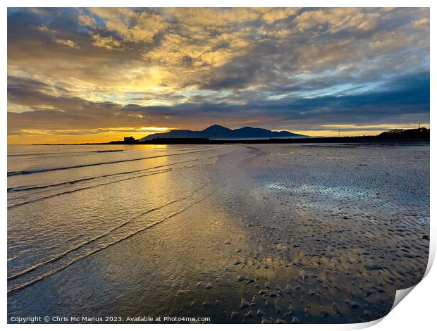 Glow of the Mourne Mountains Print by Chris Mc Manus