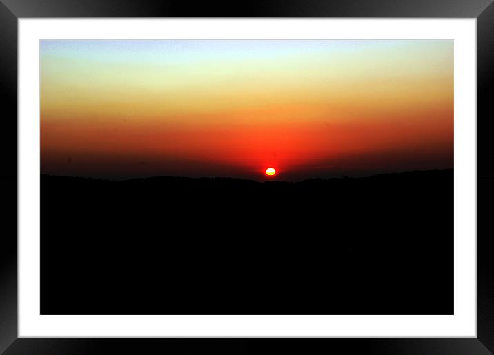 Sunset Horizon Framed Mounted Print by Rachael Hood