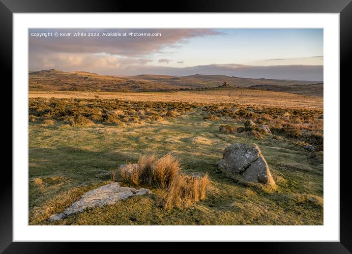 Dartmoor winter evening light Framed Mounted Print by Kevin White