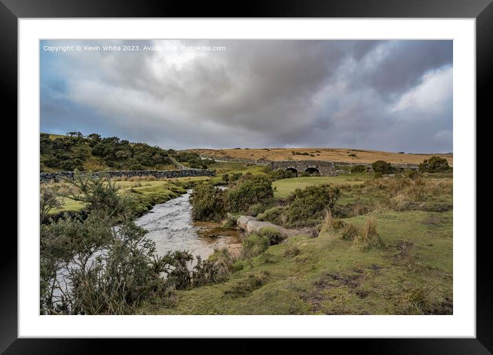 Rugged Dartmoor in February on a cold stormy day Framed Mounted Print by Kevin White