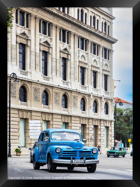 Havana Taxi, Cuba Framed Print by Chris Haynes