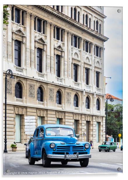 Havana Taxi, Cuba Acrylic by Chris Haynes