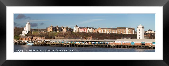 A panoramic view of North Shields fish quay. Framed Mounted Print by Bryan Attewell