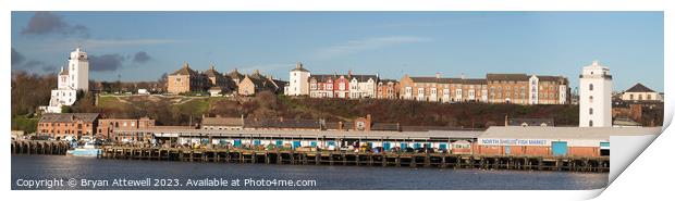 A panoramic view of North Shields fish quay. Print by Bryan Attewell