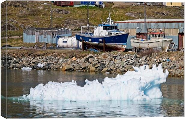 Ice Flow in Narsaq Harbour, Greenland Canvas Print by Martyn Arnold