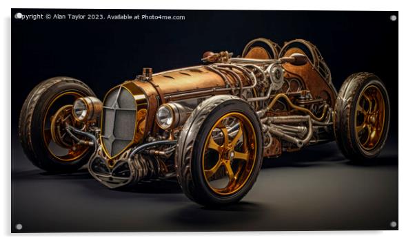 Steampunk Supercar Acrylic by Alan Taylor
