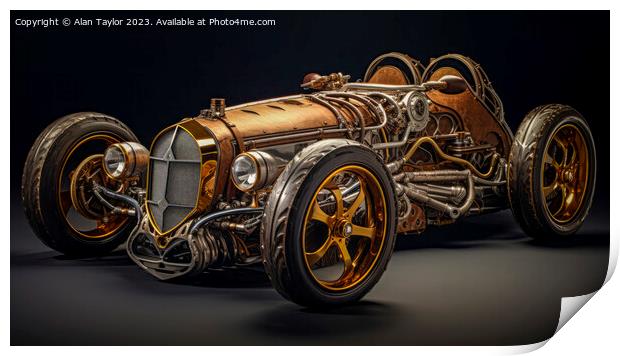 Steampunk Supercar Print by Alan Taylor
