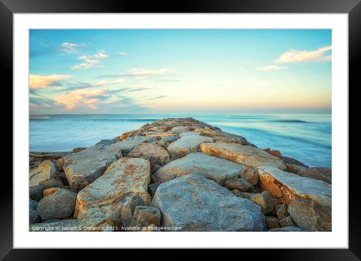 On The Jetty - Carlsbad, California Framed Mounted Print by Joseph S Giacalone