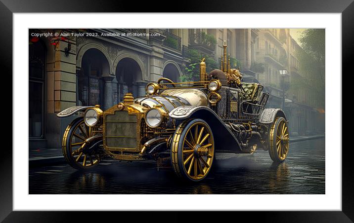 Steampunk Town Car Framed Mounted Print by Alan Taylor