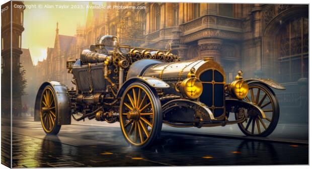 Steampunk Town Car Canvas Print by Alan Taylor