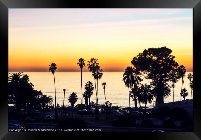 Coastal Sunset - Encinitas, California Framed Print by Joseph S Giacalone