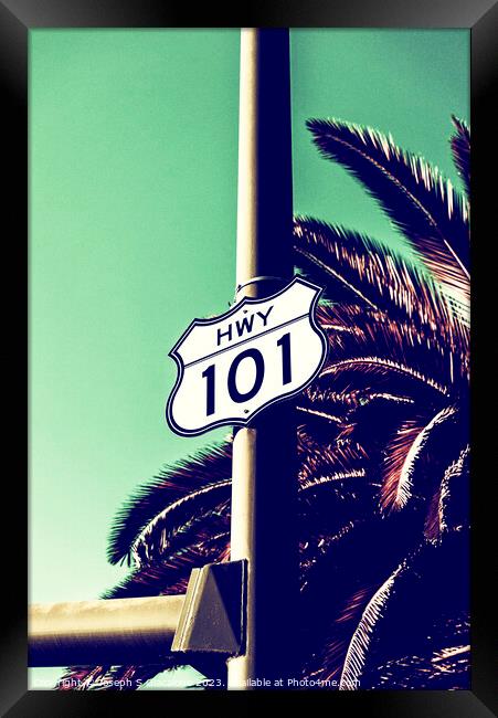 Iconic Highway 101 Sign Framed Print by Joseph S Giacalone