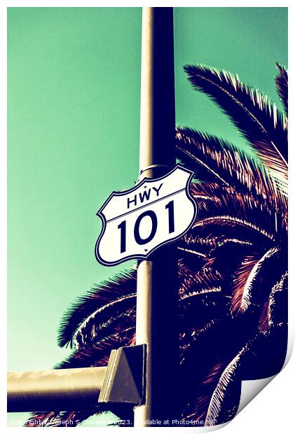Iconic Highway 101 Sign Print by Joseph S Giacalone