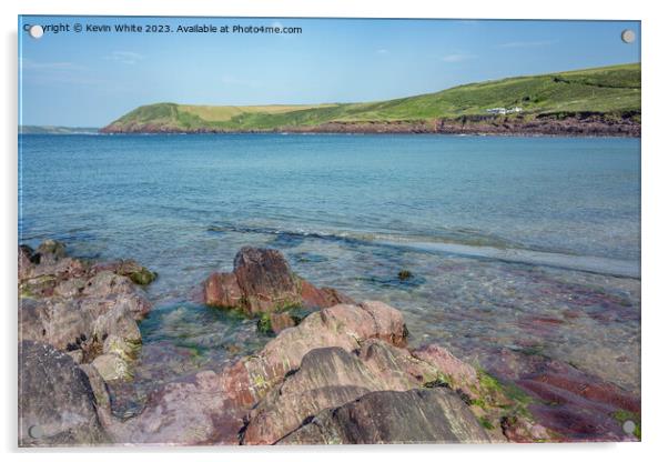 Interesting different coloured rocks on Manorbier beach Acrylic by Kevin White