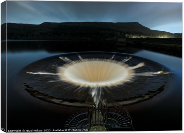 Ladybower Reservoir Plughole Canvas Print by Nigel Wilkins