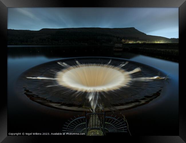 Ladybower Reservoir Plughole Framed Print by Nigel Wilkins