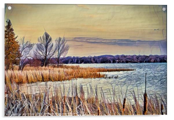 Lakeside Marsh Acrylic by Ken Oliver