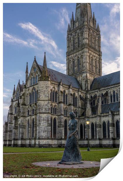 Salisbury Cathedral Wiltshire Print by KB Photo