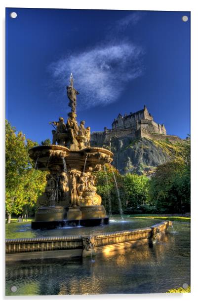 Edinburgh Castle Acrylic by John Hulland