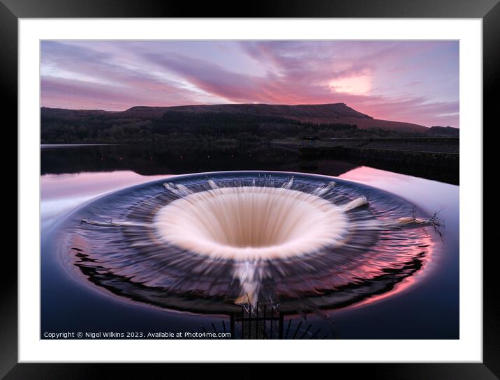 Ladybower Reservoir Plughole at Dawn Framed Mounted Print by Nigel Wilkins