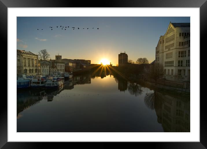 River Ouse Sunrise Framed Mounted Print by Alison Chambers