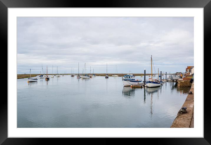 Boats on the calm water at Wells next the Sea Framed Mounted Print by Jason Wells