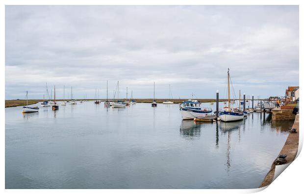Boats on the calm water at Wells next the Sea Print by Jason Wells