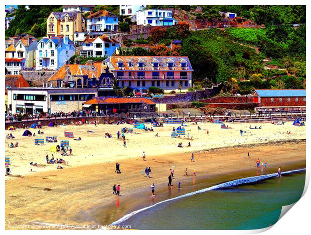 Looe beach, Cornwall. Print by john hill