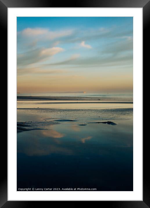 Sunset Views at Low Tide Framed Mounted Print by Lenny Carter