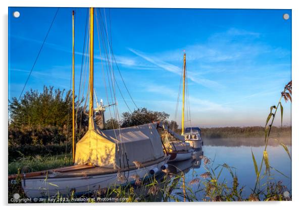 Sunrise River Thurne Norfolk Broads  Acrylic by Jim Key