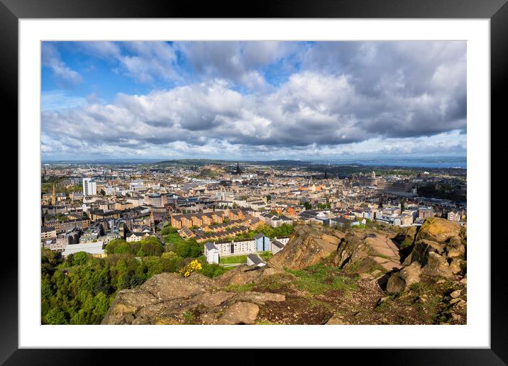 City Of Edinburgh From Above Framed Mounted Print by Artur Bogacki